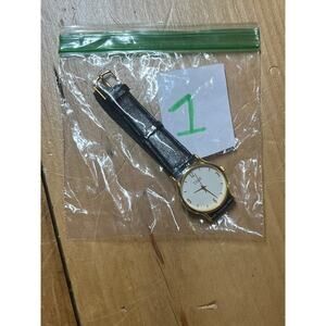 TIME magazine women's watch. Black leather strap. untested.